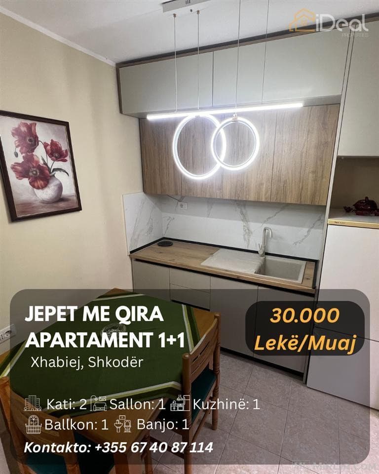 🔥 Jepet me Qira Apartament 1+1 në “Xhabiej\", Shkodër! 🔥