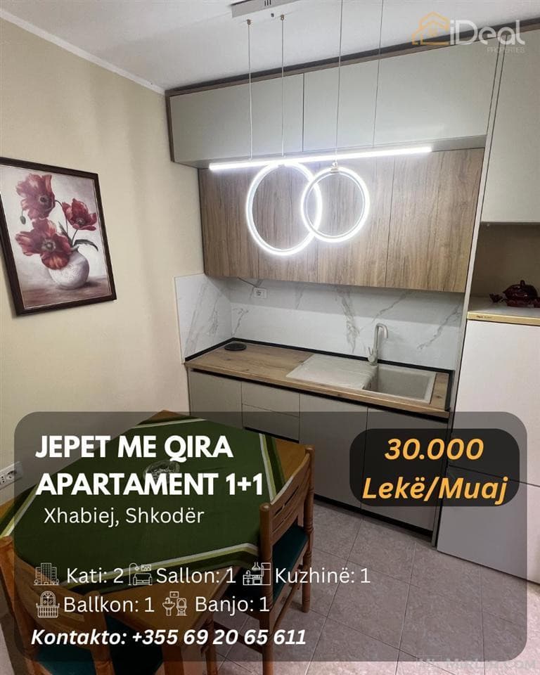 🔥 Jepet me Qira Apartament 1+1 në “Xhabiej\", Shkodër! 🔥
